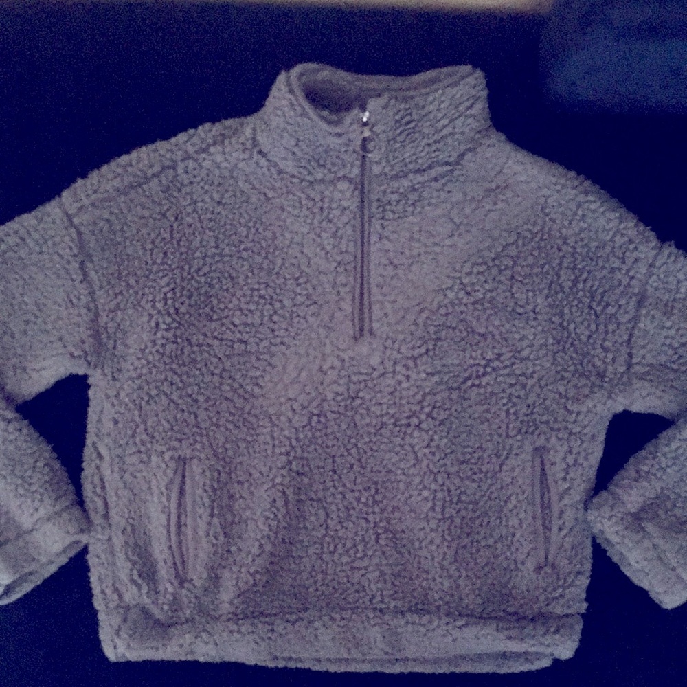 Thread and supply teddy bear soft crop sweater